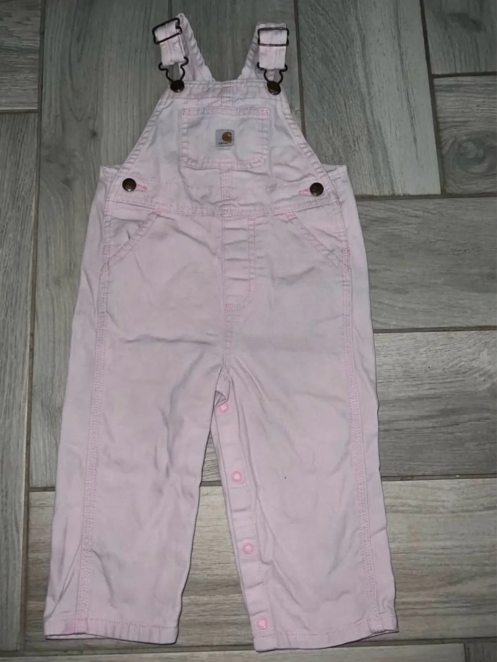 Carhartt Kids Pink & Light Pink Overalls - Durable Cotton Bib